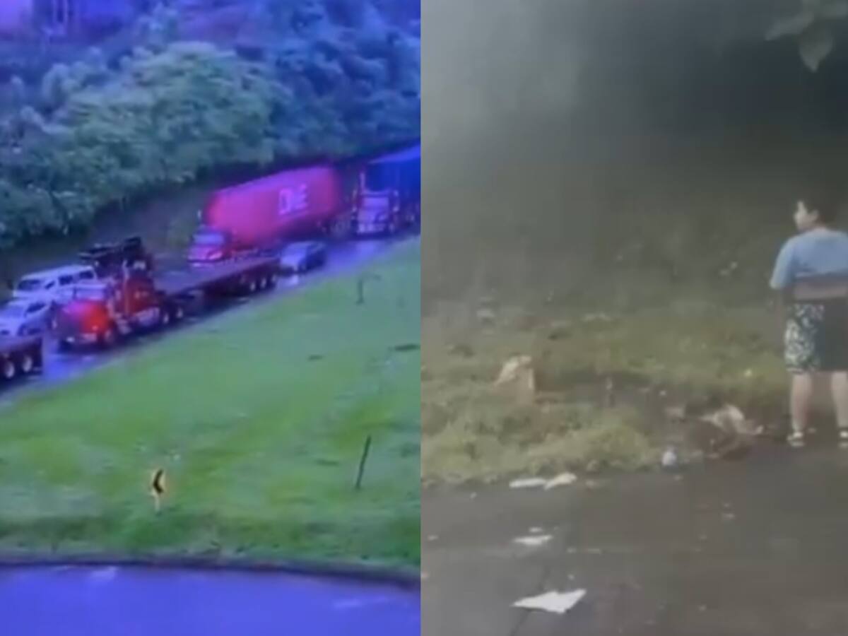 Se detuvieron en la carretera y un camión los chocó: familia grabó los segundos previos a la tragedia