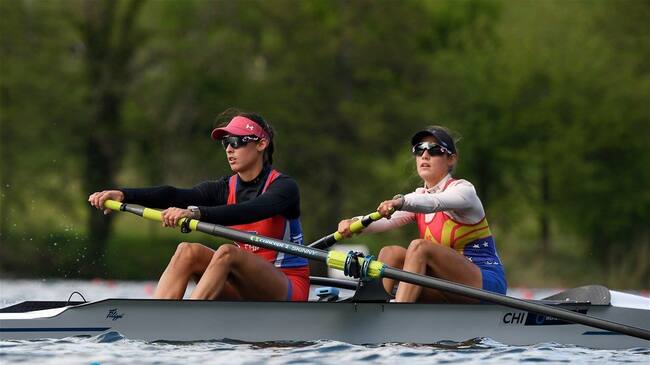Melita Abraham (b), Antonia Abraham (s), Women's Pair, Chile, 2021 World Rowing Final Olympic Qualification Regatta, Lucerne, Switzerland
