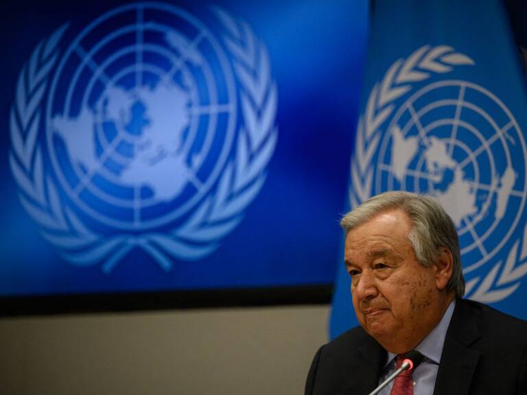 El secretario general de las Naciones Unidas, Antonio Guterres, ante la prensa