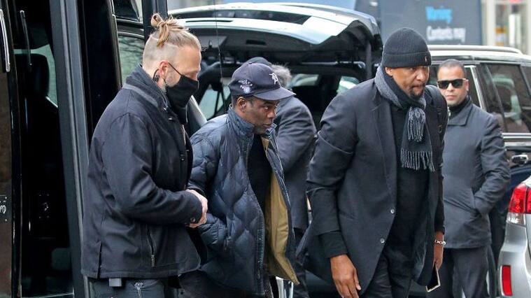 BOSTON, MA - March 30: Comedian Chris Rock arrives at the Wilbur theatre on March 30, 2022 in BOSTON, Massachusetts. (Staff Photo By Stuart Cahill/Boston Herald)