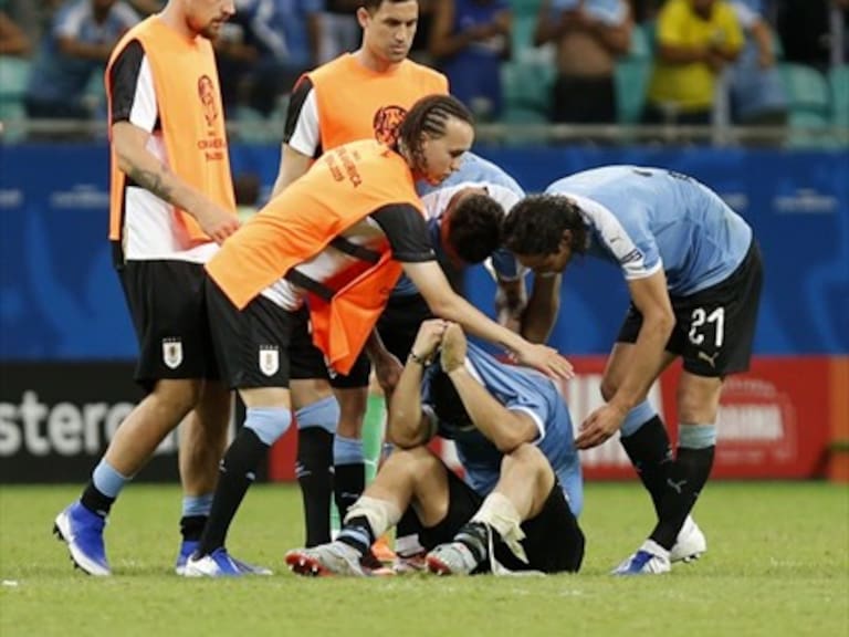 El llanto de Luis Suárez tras la eliminación de Uruguay contra Perú