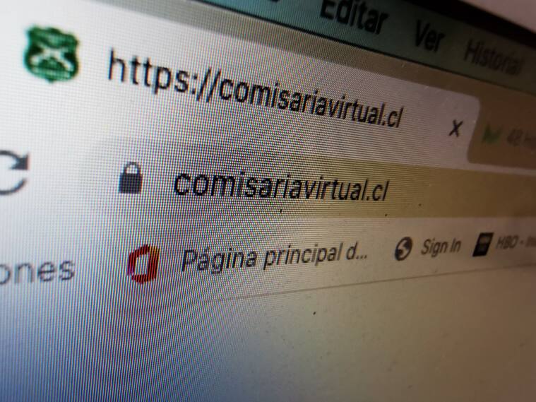 09 de Mayo de 2020/SANTIAGOLink de la pagina comiseriavirtual.cl que se encuentra caída por segundo día consecutivo al inicio de la mayor cuarenta del país ante e aumento de contagios por Covid-19
FOTO:MARIO DAVILA/AGENCIAUNO