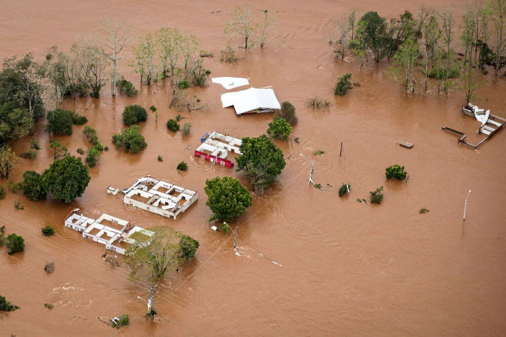 Inundaciones tras el paso del ciclón en Muçum de Rio Grande do Sul del Brasil