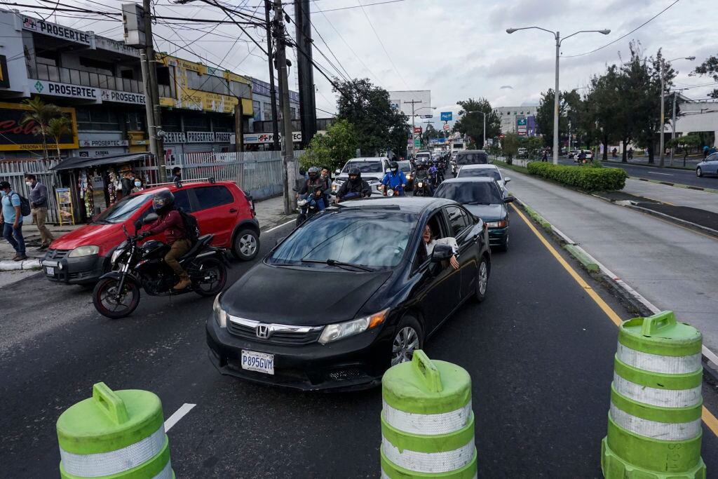 Bloqueo de calles en la capital Ciudad de Guatemala
