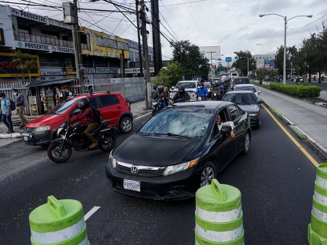 Bloqueo de calles en la capital Ciudad de Guatemala