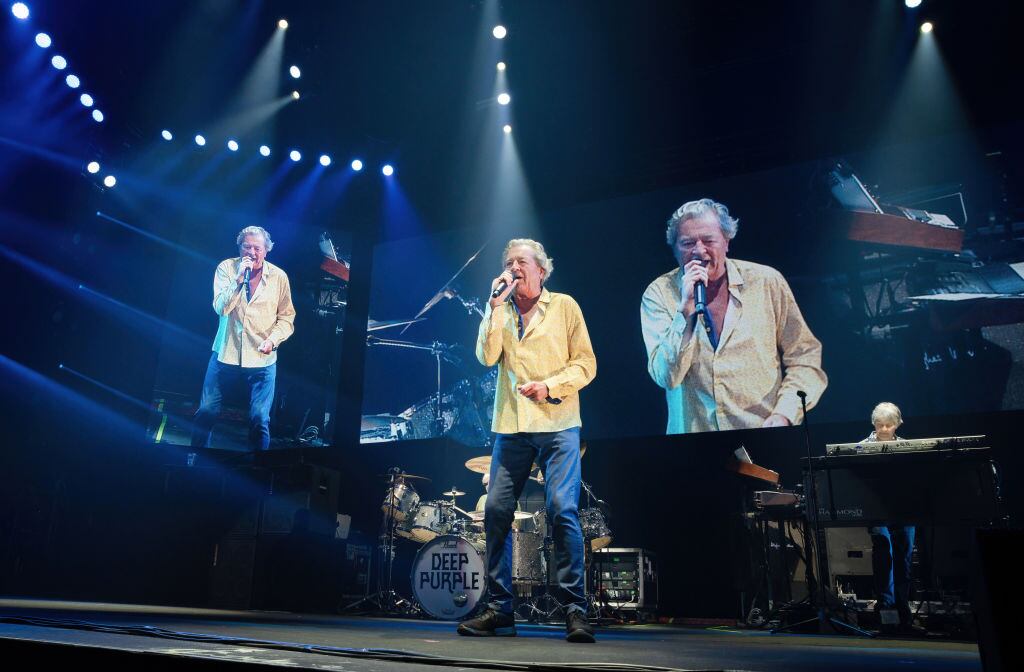 BERLIN, GERMANY - OCTOBER 19: Singer Ian Gillan of the British band Deep Purple performs live on stage during a concert at the Max-Schmeling-Halle on October 19, 2024 in Berlin, Germany. (Photo by Frank Hoensch/Redferns)