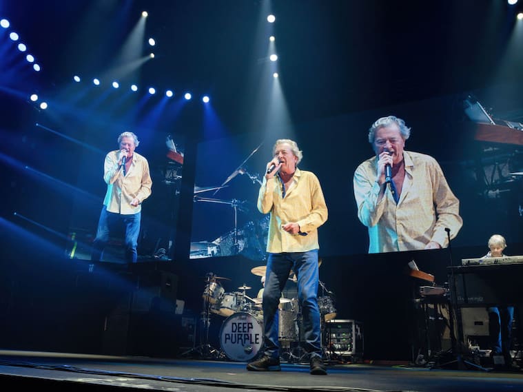 BERLIN, GERMANY - OCTOBER 19: Singer Ian Gillan of the British band Deep Purple performs live on stage during a concert at the Max-Schmeling-Halle on October 19, 2024 in Berlin, Germany. (Photo by Frank Hoensch/Redferns)