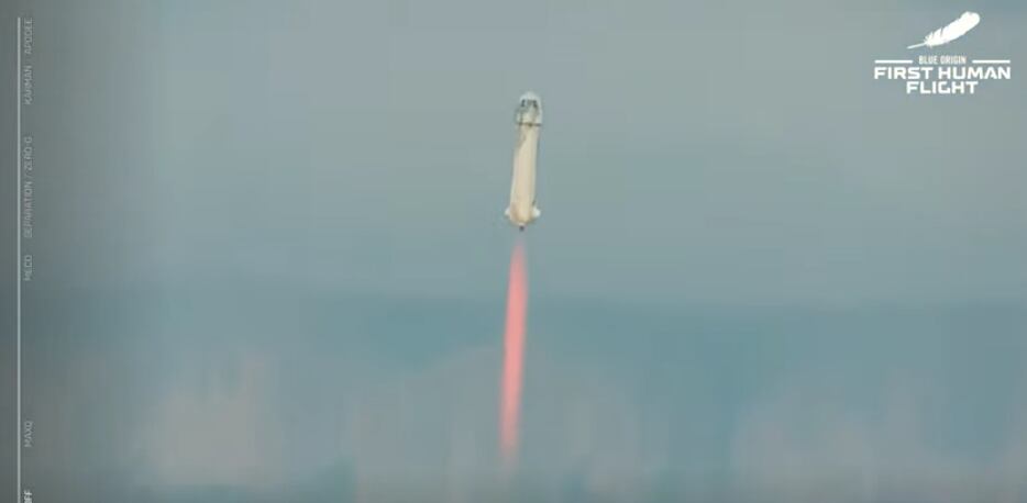 Blue Origin de Jeff Bezos en su primer viaje tripulado