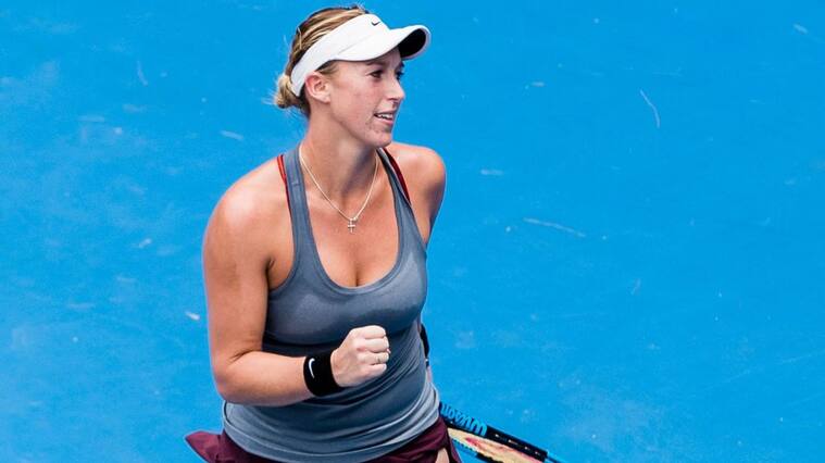 HONG KONG, HONG KONG - OCTOBER 8: Alexa Guarachi of Chile celebrates winning the match during her women's singles qualifying match of the Prudential Hong Kong Tennis Open 2017 between Jil Teichmann of Switzerland and Alexa Guarachi of Chile at Victoria Park on October 8, 2017 in Hong Kong, Hong Kong. (Photo by Power Sport Images/Getty Images)
