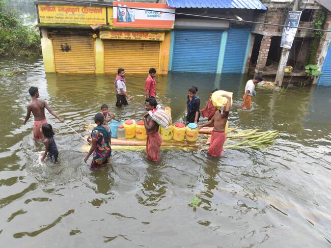 Una localidad bajo el agua en Bengala Occidental