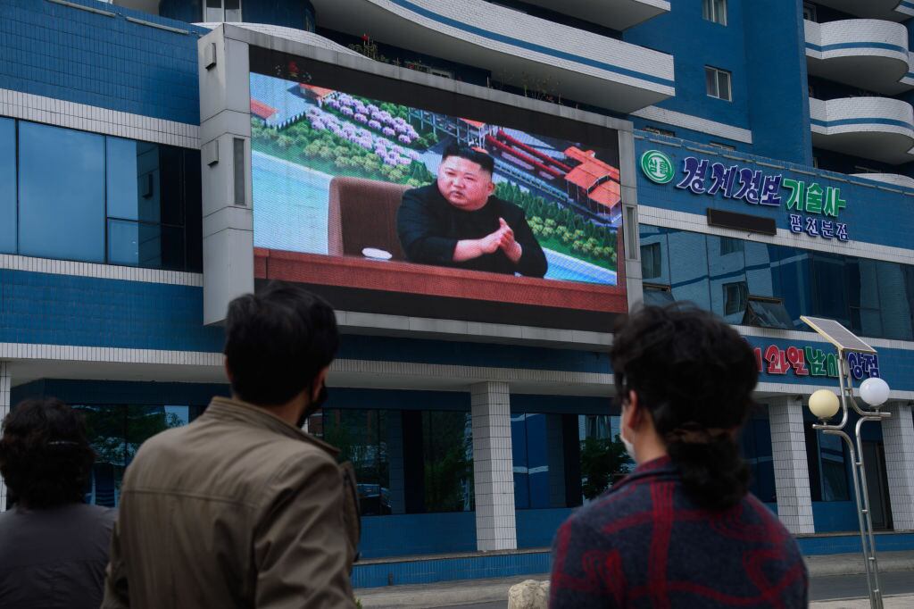 Kim Jong Un en un mensaje televisado en Corea del Norte