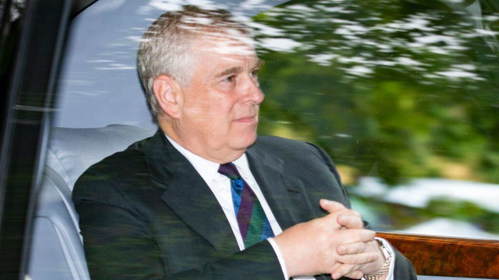 CRATHIE, ABERDEENSHIRE - AUGUST 11: Prince Andrew, Duke of York is driven from Crathie Kirk Church following the service on August 11, 2019 in Crathie, Aberdeenshire. Queen Victoria began worshipping at the church in 1848 and every British monarch since has worshipped there while staying at nearby Balmoral Castle. (Photo by Duncan McGlynn/Getty Images)
