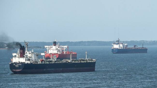 Oil tankers sail the Maracaibo Lake in Maracaibo, Venezuela on March 15 , 2019. - Production cutbacks by OPEC nations are building a supply cushion that could be called upon to mitigate a possible supply shock from an abrupt drop in crisis-hit Venezuela's output, the International Energy Agency (IEA) said Friday. (Photo by JUAN BARRETO / AFP) (Photo credit should read JUAN BARRETO/AFP via Getty Images)