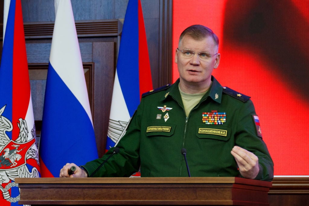 El vocero del ministerio de defensa de Rusia Igor Konashenkov