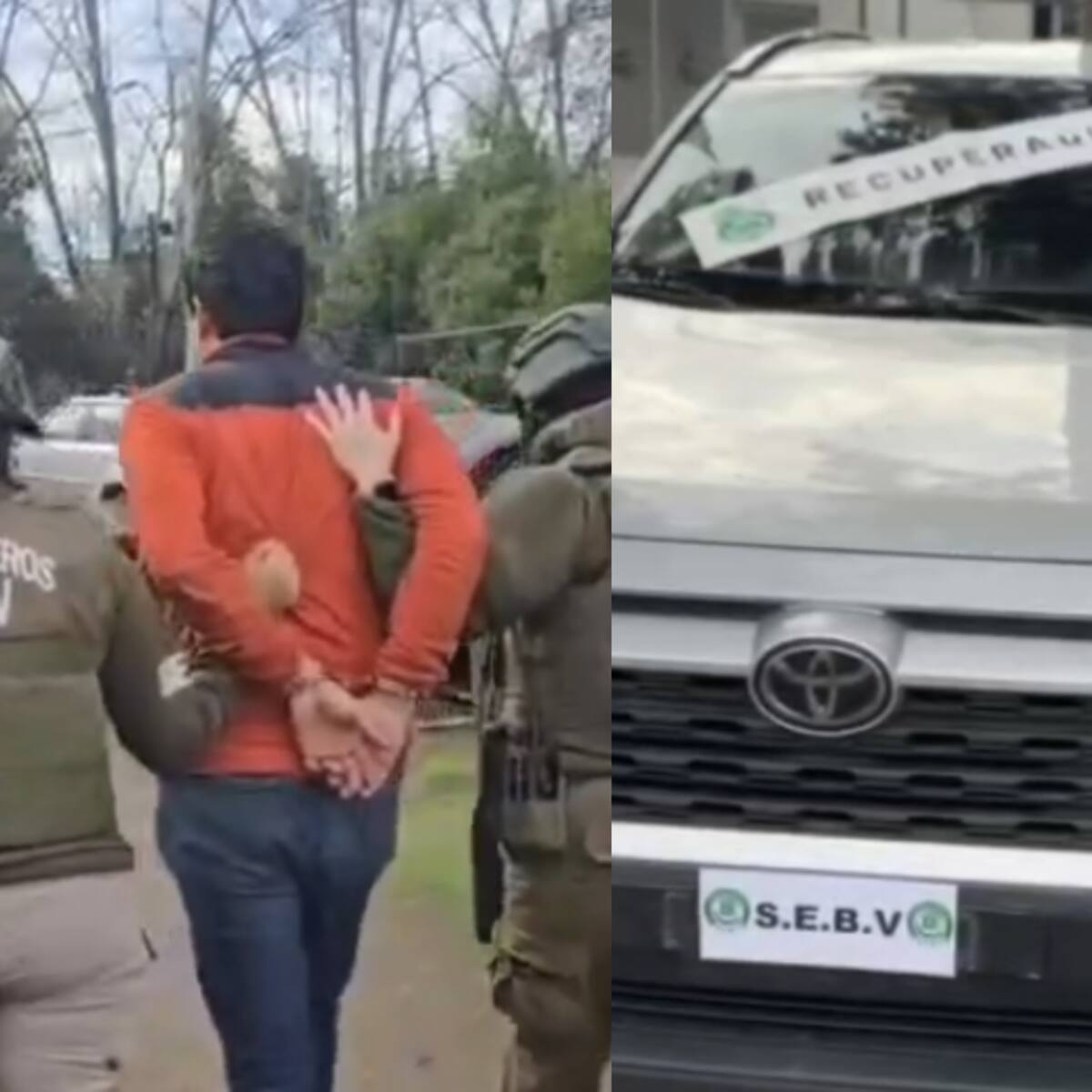 De un control vehicular a un taller de desarmaduría: operativo deja dos detenidos y recupera autos robados en Chicureo