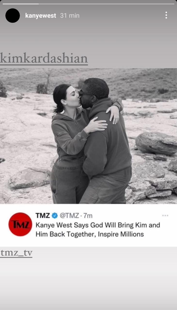Kanye West aseguró que Dios le traerá de vuelta a su exesposa Kim Kardashian | Captura