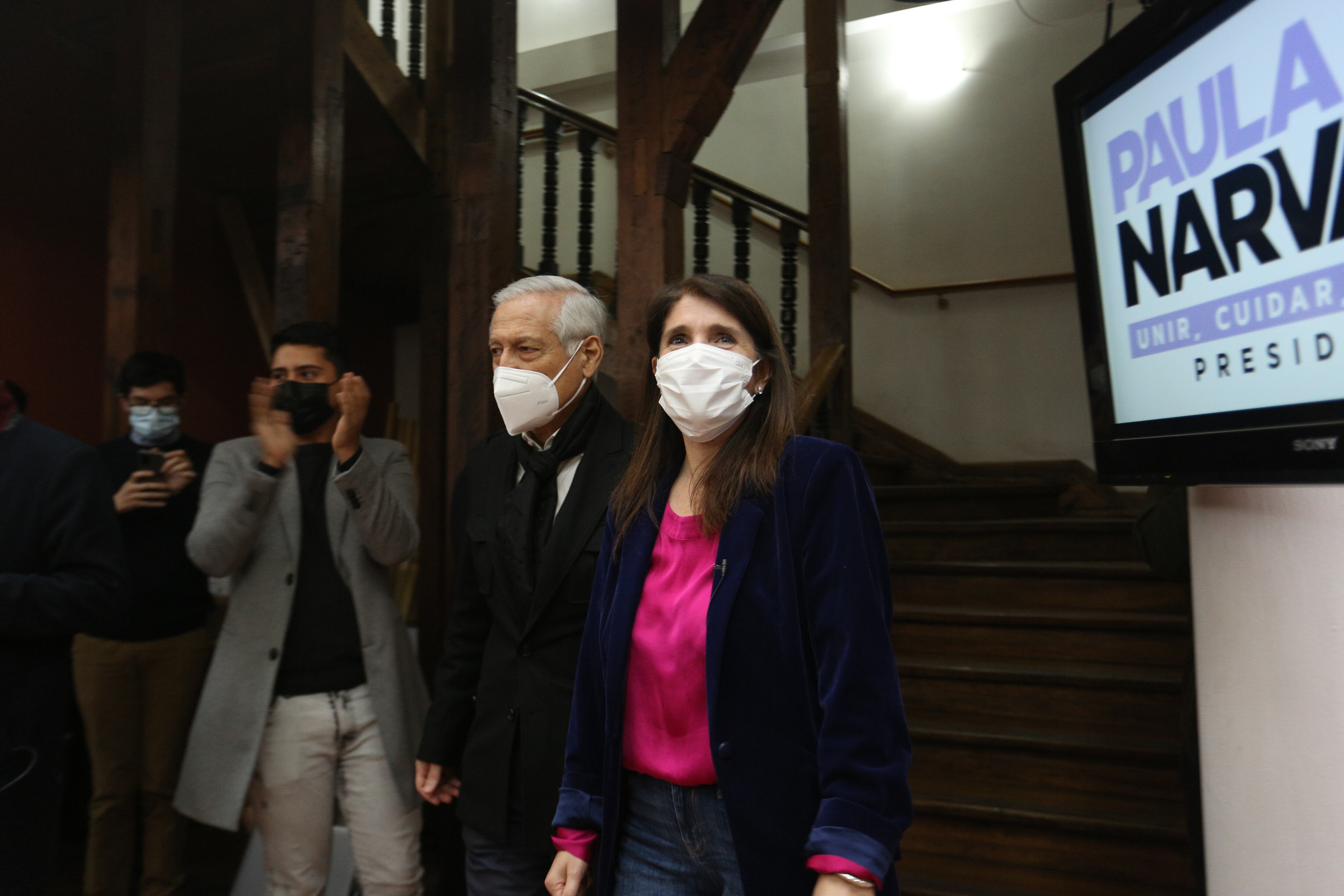 Heraldo Muñoz y Paula Narváez en el Partido Socialista / Agencia Uno