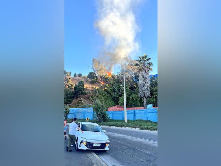 Incendio afecta a la Escuela Naval de Valparaíso: un bengala del partido entre Wanderers y Colo Colo lo habría iniciado
