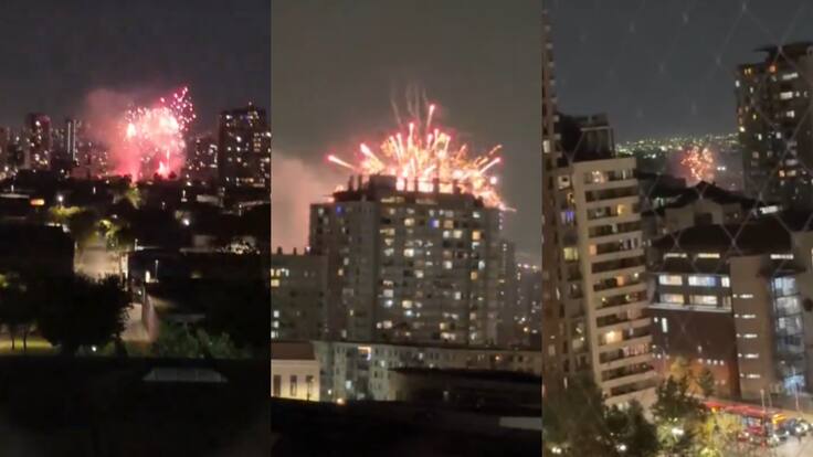 Estruendos en Santiago Centro: denuncian lanzamiento masivo de fuegos artificiales por más de 15 minutos