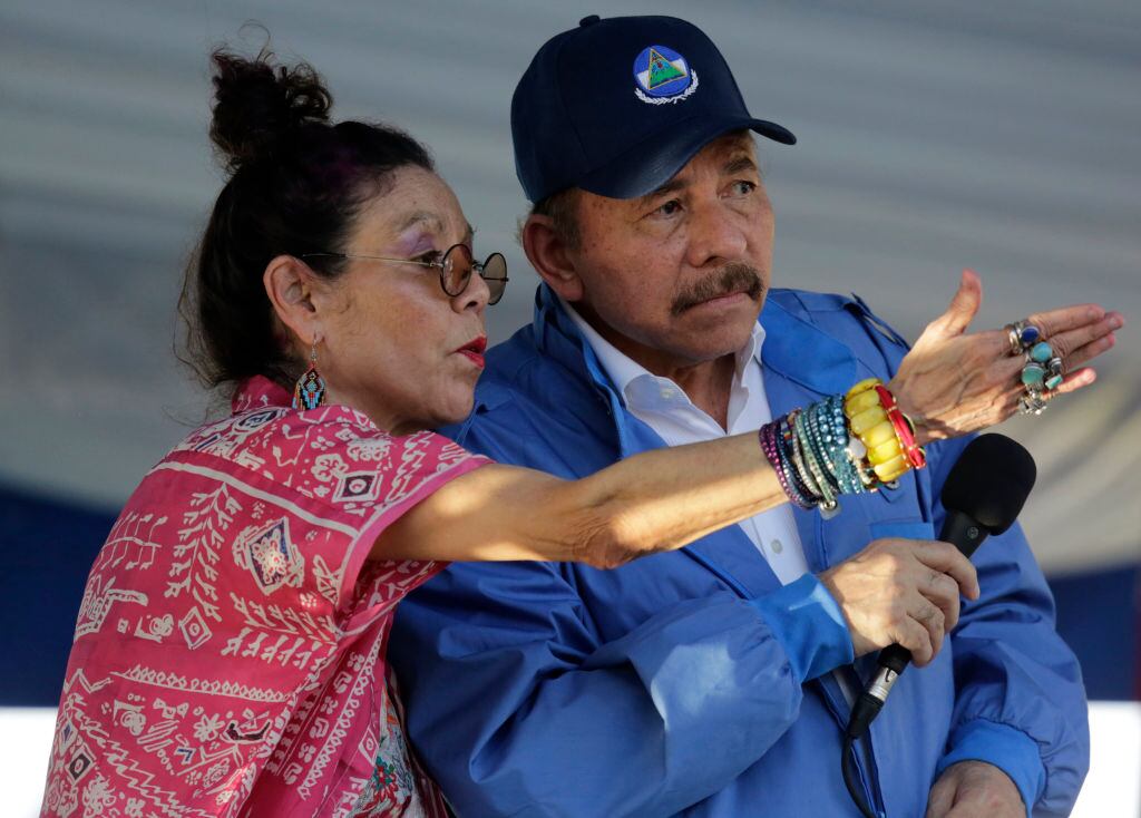 Los encargados del régimen de Nicaragua, Rosario Murillo y Daniel Ortega