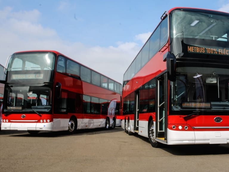 Bus de dos pisos en Santiago