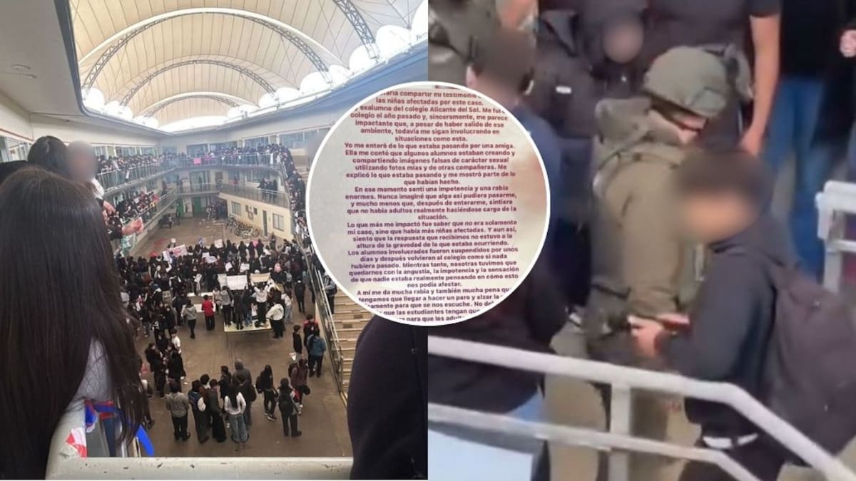 Protesta por presuntos deepfakes sexuales de alumnas termina con destrozos y Carabineros en colegio de Puente Alto