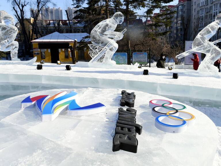 Esculturas de hielo en Harbin de los JJOO de Invierno de Pekín 2022