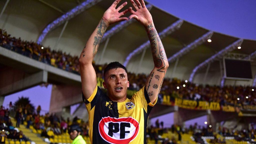 04 DE FEBRERO DE 2020/COQUIMBORubén Farfán en festejo de su gol y el 3-0, durante el partido valido por la primera fase de la Copa Conmebol Sudamericana 2020, entre Coquimbo Unido y Aragua, disputado en el Estadio Francisco Sanchez Rumoroso.
FOTO: ALEJANDRO PIZARRO UBILLA/AGENCIAUNO