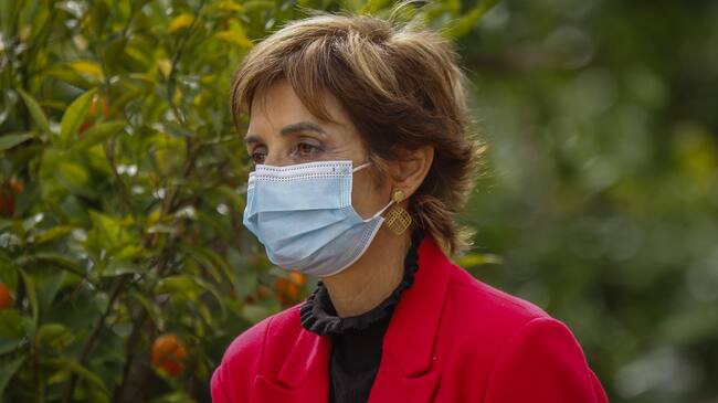 11 de mayo del 2021/SANTIAGOPaula Daza, Subsecretaria de Salud la reúnion en el patio de Los Naranjos del Palacio de La Moneda, con profesionales y usuarios del programa Saludable-Mente y anuncia publicación de la nueva Ley de Protección de Salud Mental.
FOTO: SEBASTIAN BELTRAN GAETE/AGENCIAUNO
