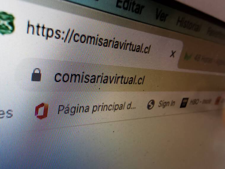 09 de Mayo de 2020/SANTIAGO
Link de la pagina comiseriavirtual.cl que se encuentra caída por segundo día consecutivo al inicio de la mayor cuarenta del país ante e aumento de contagios por Covid-19
FOTO:MARIO DAVILA/AGENCIAUNO