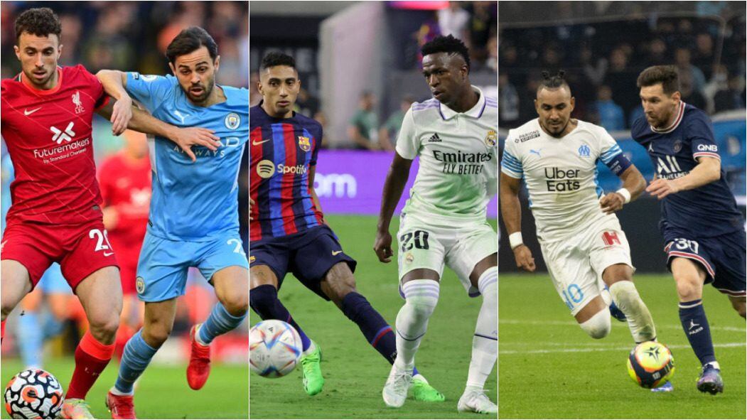 Superdomingo del fútbol europeo: clásicos en Inglaterra, España y Francia