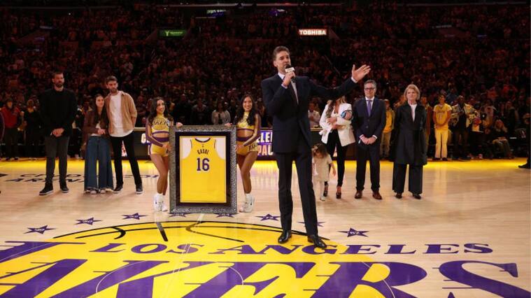 Pau Gasol - retiro de camiseta - Lakers - NBA