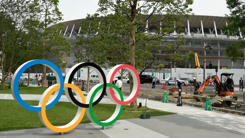 TOKYO, JAPAN - JULY 03: A general view of the new National Stadium prior to a media tour of Tokyo 2020 Olympic venues on July 03, 2019 in Tokyo, Japan. (Photo by Matt Roberts/Getty Images)