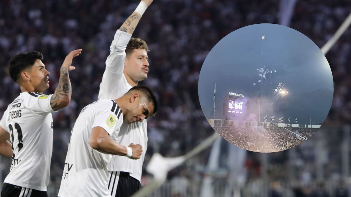Hinchas de Colo Colo lanzan fuegos artificiales en plena goleada contra la Universidad de Concepción