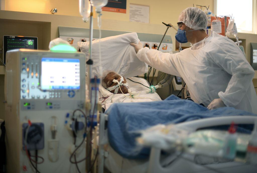 Un paciente del Covid-19 en un hospital