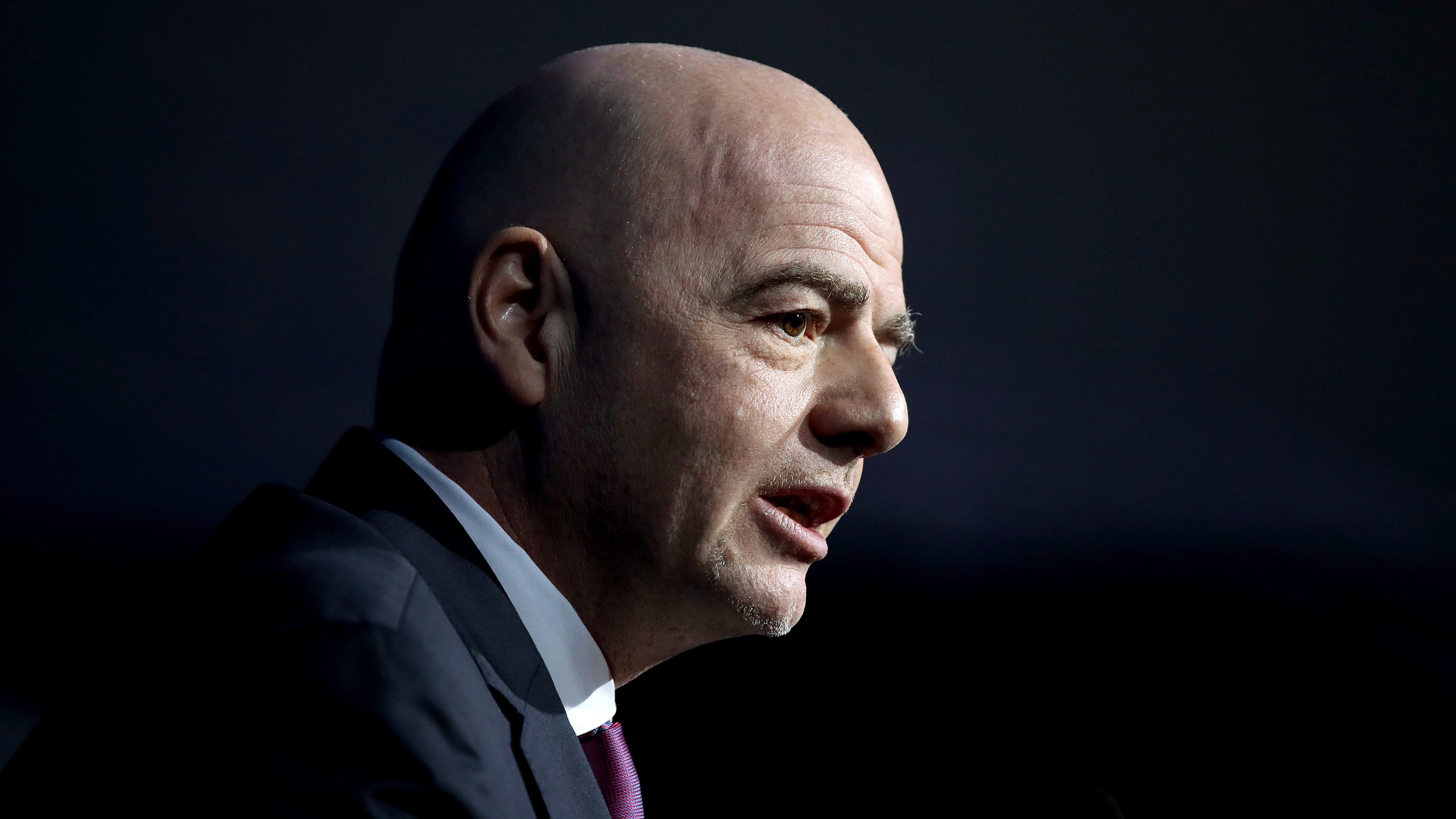 AMSTERDAM, NETHERLANDS - MARCH 03: Gianni Infantino, President of the FIFA, speaks at the 44th UEFA Congress at Beur van Berlage on March 03, 2020 in Amsterdam, Netherlands. (Photo by Alexander Hassenstein - UEFA/UEFA via Getty Images)