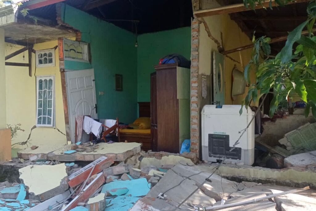 Los daños en loas viviendas en la localidad indonesia de Kajai