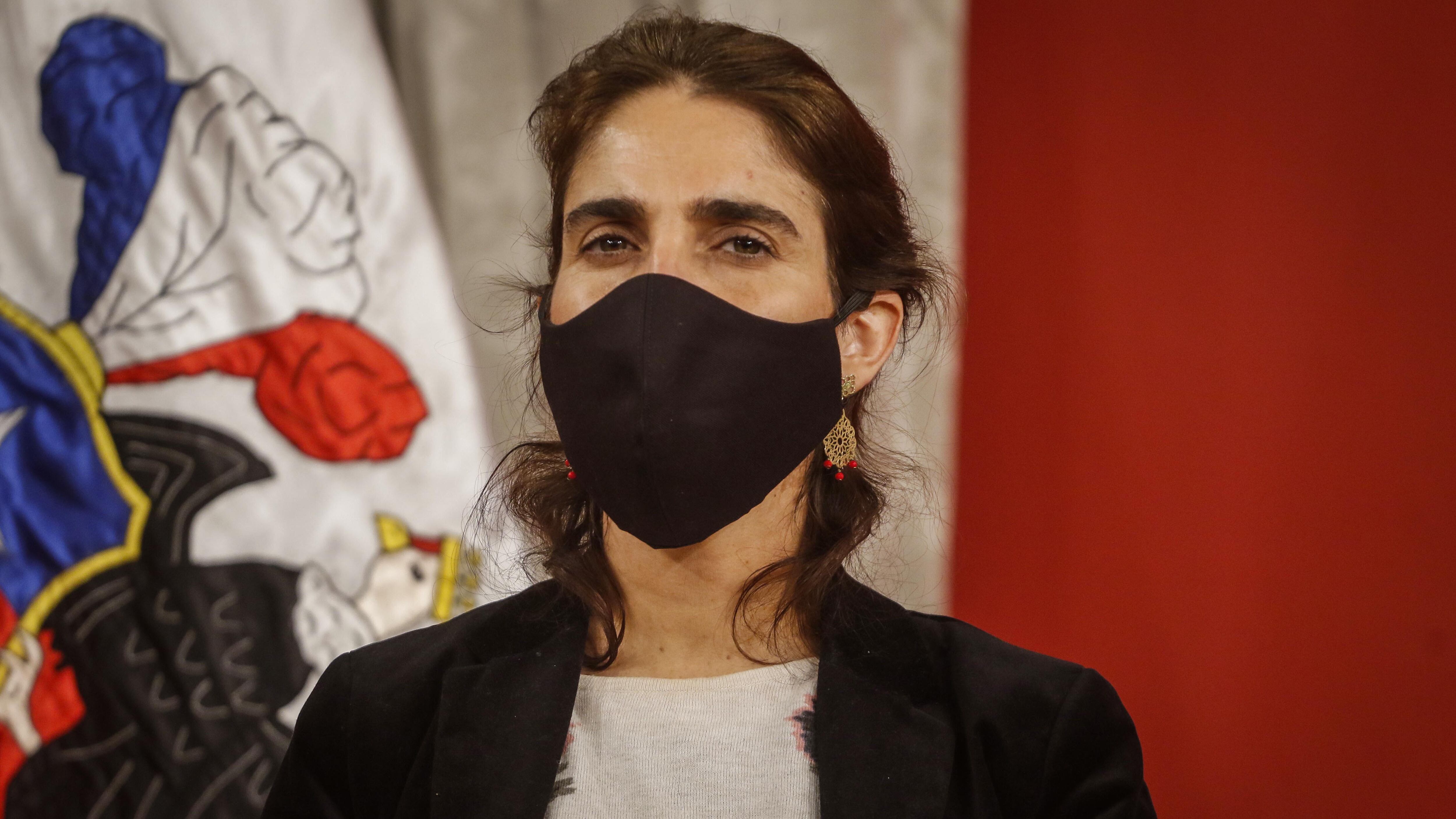 24 de junio del 2020/SANTIAGOMaria Jose Zaldivar, ministra del Trabajo y Prevision Social, participa de la ceremonia, donde se promulga el proyecto de ley para padres, madres o cuidadores de niÒos en edad preescolar, en el salÛn Montt Varas del Palacio de La Moneda.
FOTO: SEBASTIAN BELTRAN GAETE/AGENCIAUNO
