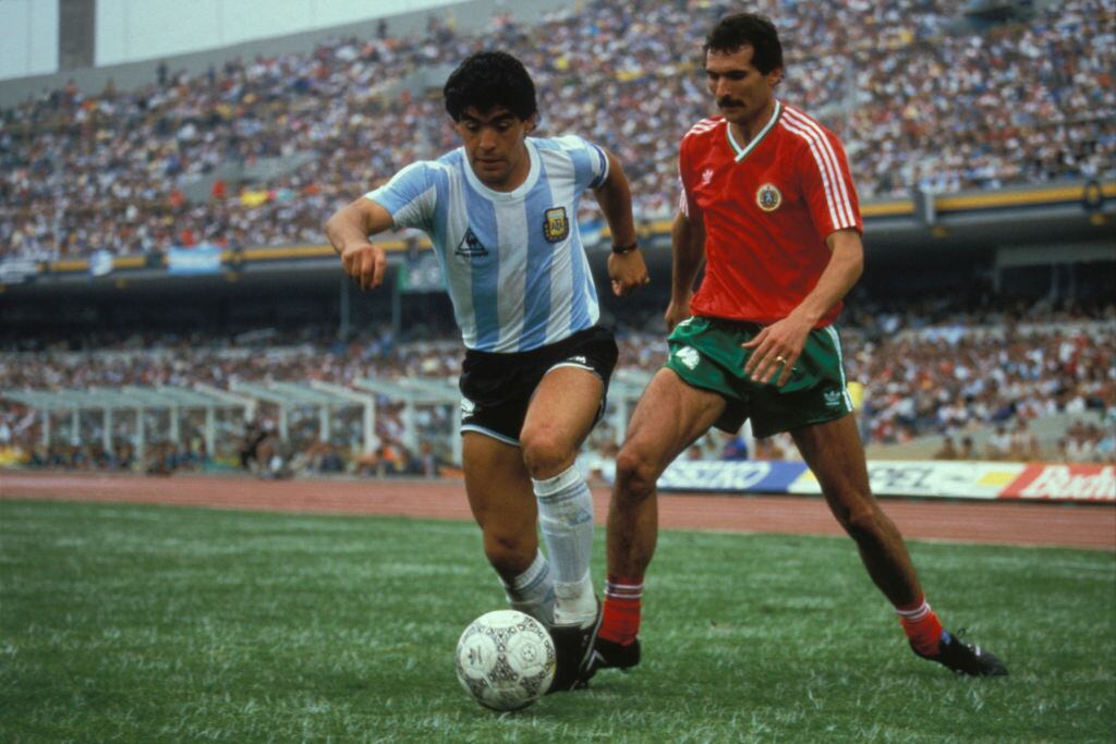 Maradona ante Bulgaria en el Mundial de México 1986