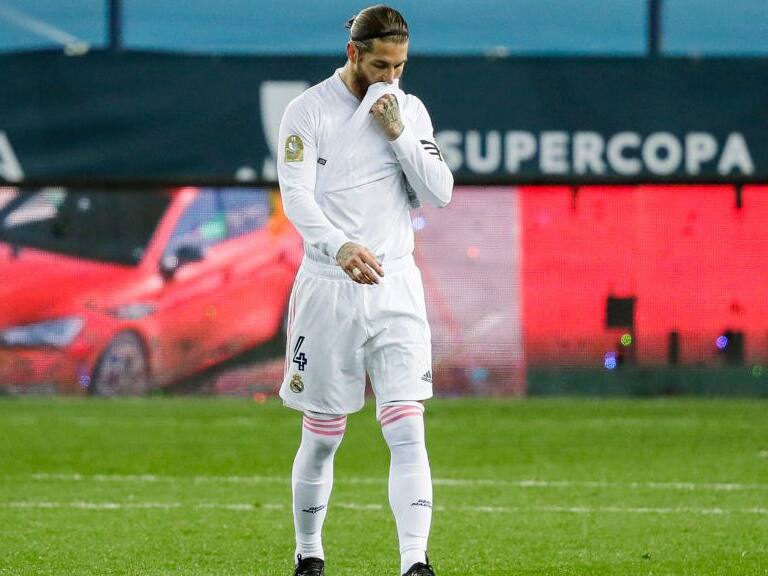 MALAGA, SPAIN - JANUARY 14: Sergio Ramos of Real Madrid during the Spanish Super Cup match between Real Madrid v Athletic de Bilbao at the La Rosaleda Stadium on January 14, 2021 in Malaga Spain (Photo by David S. Bustamante/Soccrates/Getty Images)