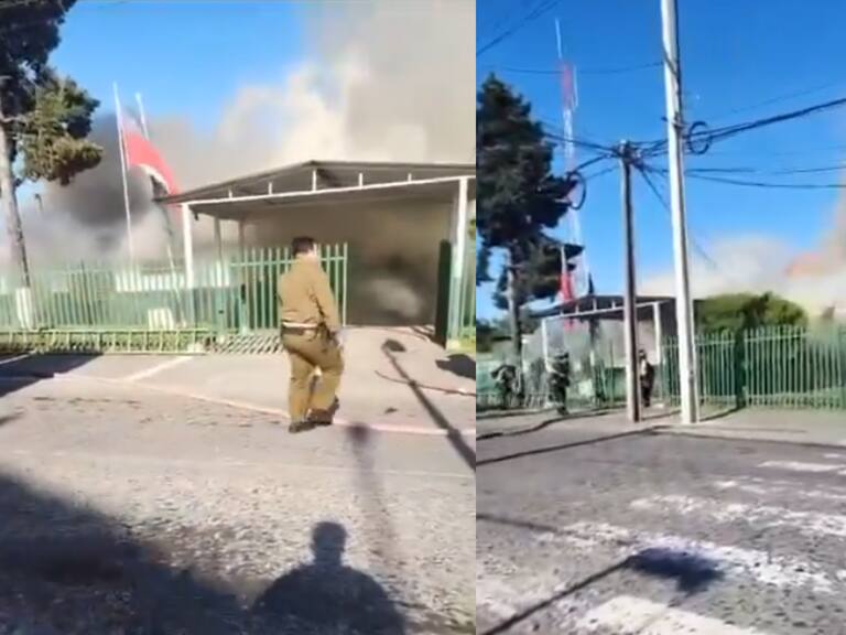 Incendio afecta a comisaría de Carabineros en Cabrero, región del Biobío