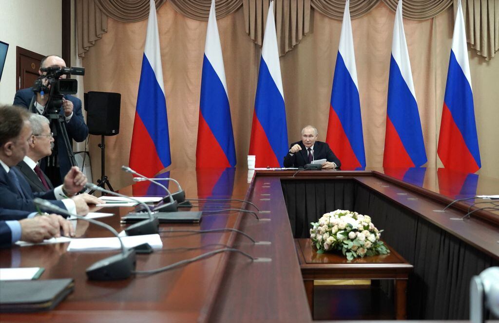 El presidente de Rusia Vladimir Putin en reunión de gabinete