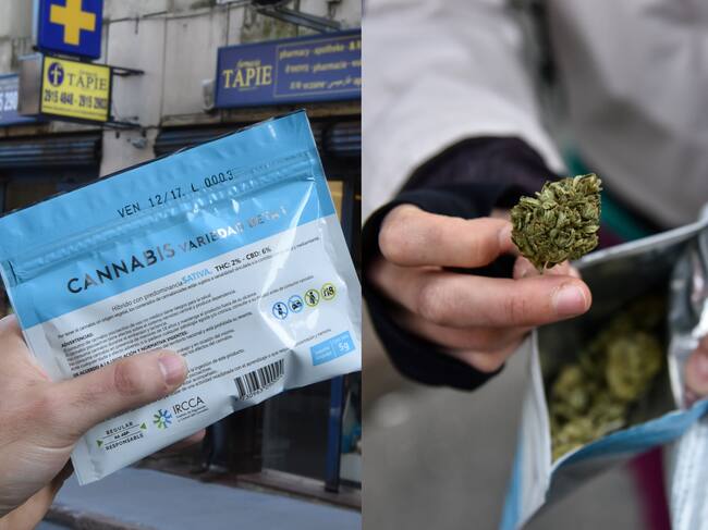 Sobre con marihuana comprado en una farmacia de Montevideo. Getty Images
