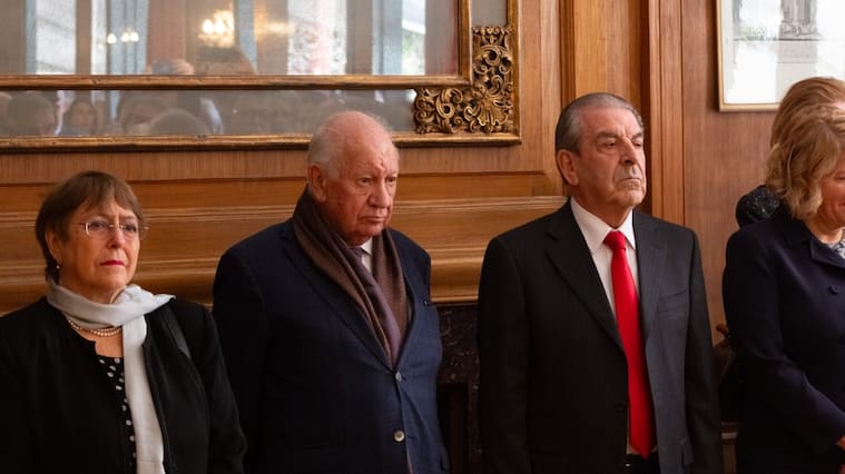 Agencia Uno | Los expresidentes Michelle Bachelet, Ricardo Lagos y Eduardo Frei