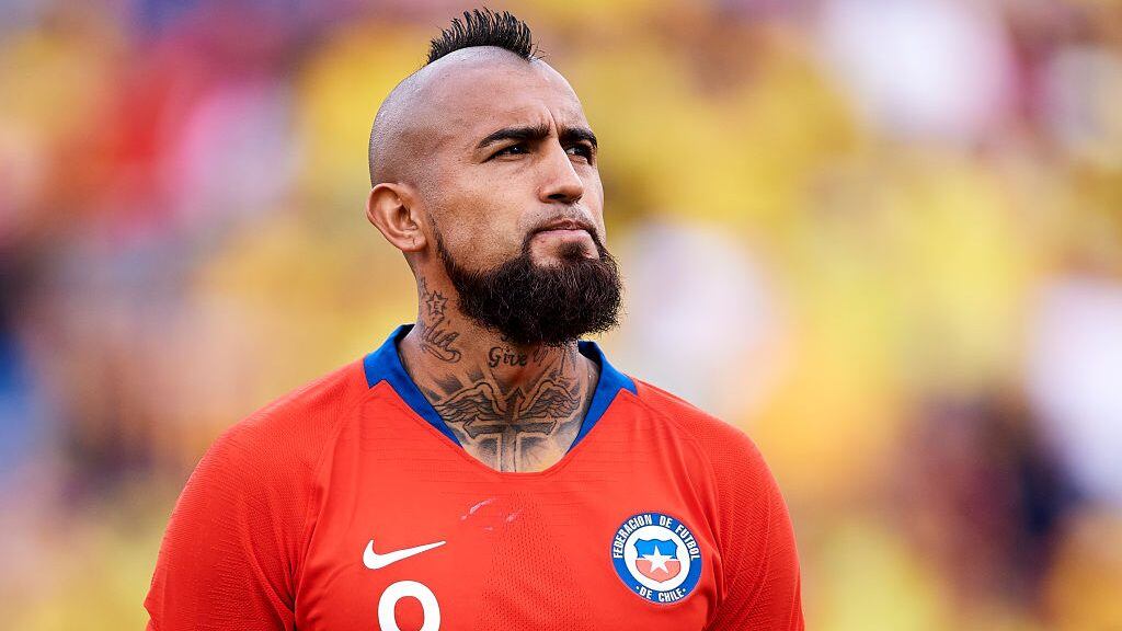 ALICANTE, SPAIN - OCTOBER 12: Arturo Vidal of Chile looks on prior the International friendly match between Colombia and Chile at Estadio Jose Rico Perez on October 12, 2019 in Alicante, Spain. (Photo by Quality Sport Images/Getty Images)