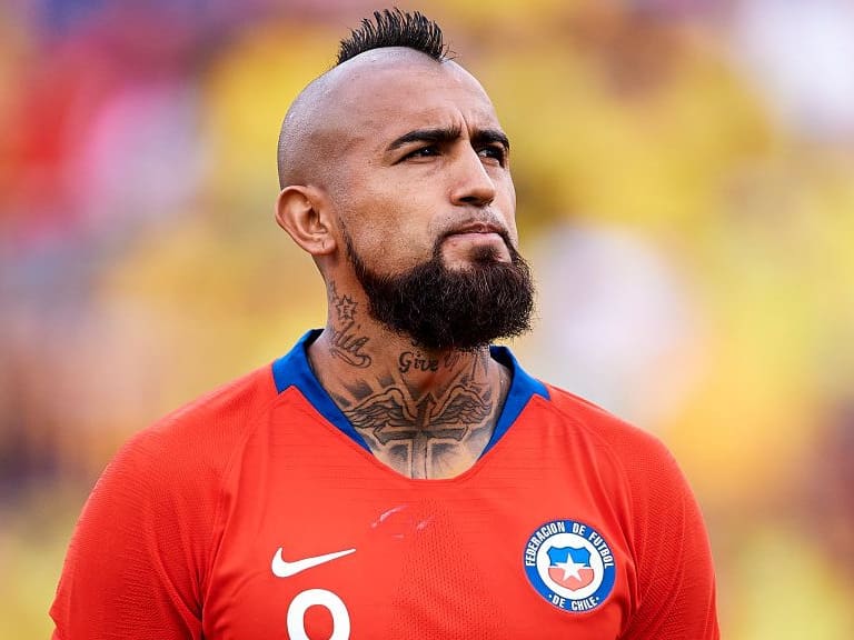 ALICANTE, SPAIN - OCTOBER 12: Arturo Vidal of Chile looks on prior the International friendly match between Colombia and Chile at Estadio Jose Rico Perez on October 12, 2019 in Alicante, Spain. (Photo by Quality Sport Images/Getty Images)