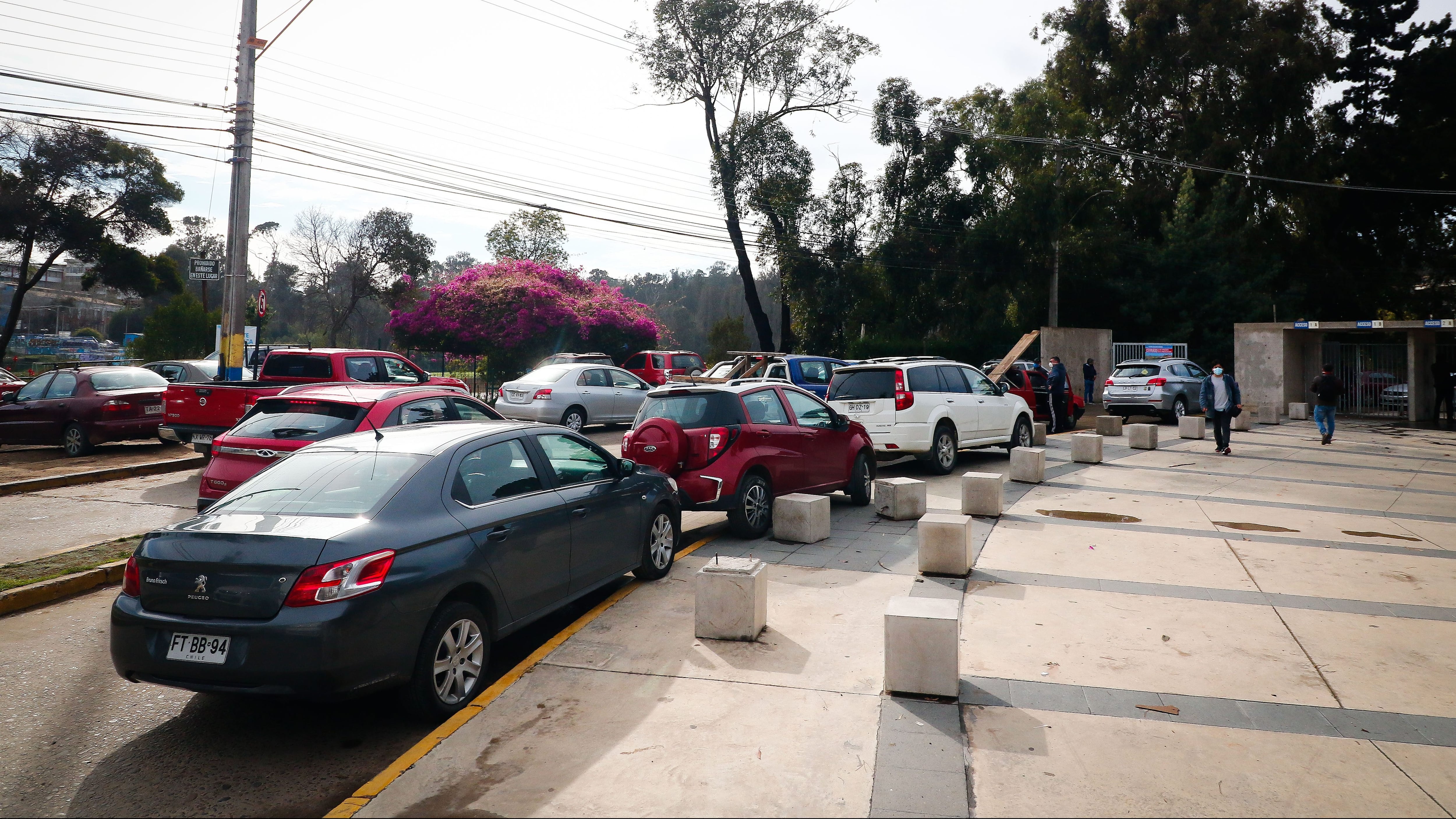 Gran cantidad de personas espera su turno para renovar el permiso de circulacion en el Estadio Sausalito de Viña del Mar.FOTO: LEONARDO RUBILAR CHANDIA/AGENCIAUNO
