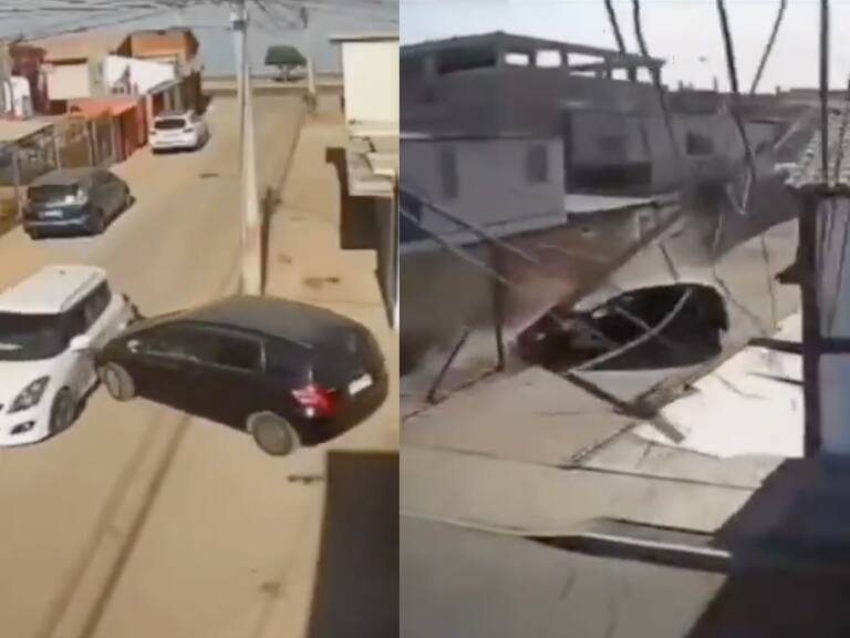 Conductor se da a la fuga y termina incrustado en un poste de alumbrado público en Alto Hospicio