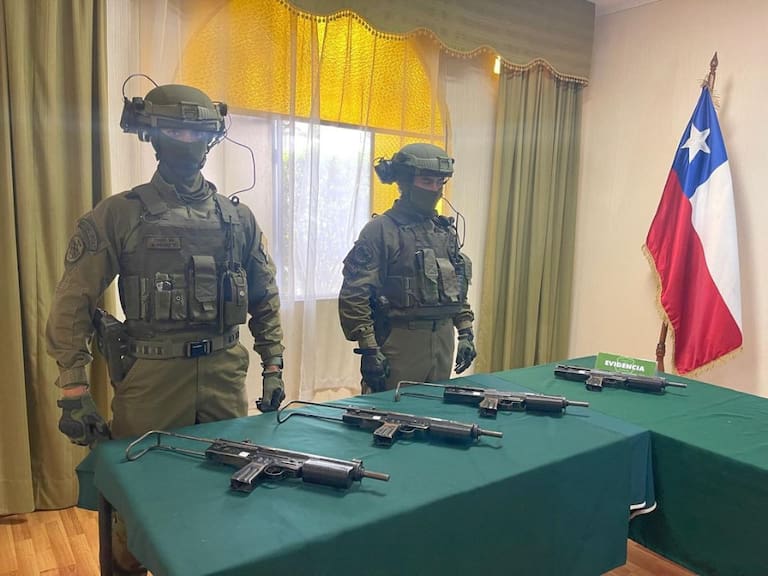 Operativo en La Araucanía termina con la incautación de 5 subametralladoras de procedencia argentina