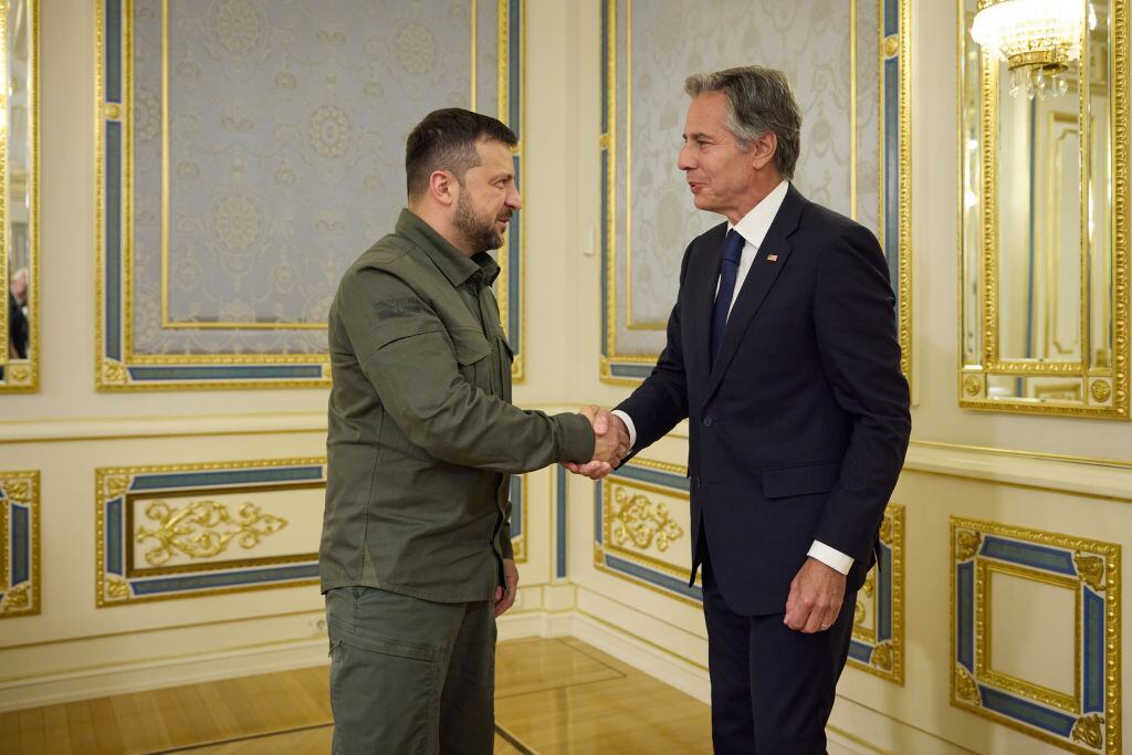 Antony Blinken se reúne con Volodimir Zelenski en su visita a Kiev en Ucrania